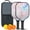 Black, variant on Pickleball Paddles Set Of 2, Fiberglass Surface, Liquid & Marble Print, 4 Balls & Bag