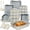 Gray, variant on Kikcoin 37-piece Bakeware Set, Non-stick Baking Pans Set with Silicone Handles, 446°F Oven Safe Stackable Baking Sheets for Kitchen, Cookie Sheets with textured surface, Pink