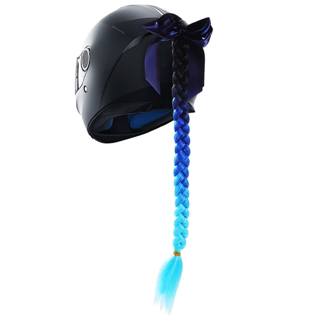 SHISUYAN Blue Motorcycle Helmet Pigtails with Sturdy High Temperature Fiber Material for Decor Use 7.5 Inches