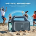 thumbnail image 4 of Soundcore Boom 2 By Anker, Outdoor Speaker, 80W, Subwoofer, 24H Playtime, IPX7 Waterproof, Floatable, RGB Lights, Blue, 4 of 5