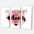 thumbnail image 3 of Designart ' I Am Not Perfect But My Nails Are on Pink Background ' Modern Canvas Wall Art Print, 3 of 3