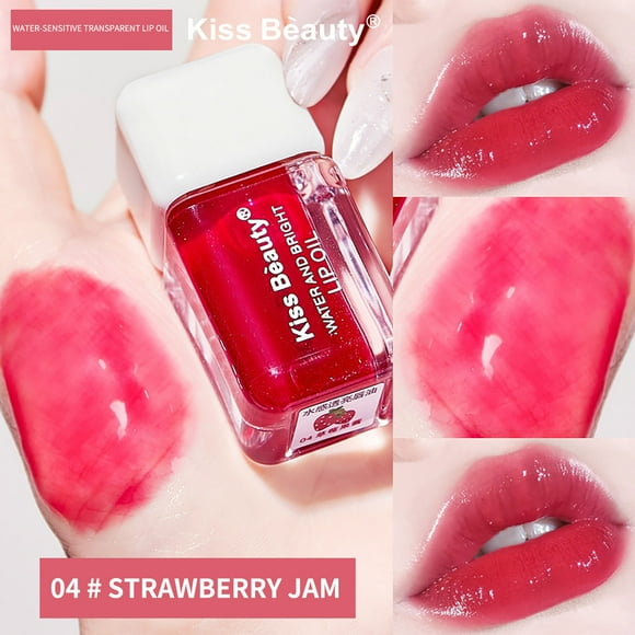 Mareep Lip Moisturizing Lipstick Suitable for Teenagers,Gel Clear Rosehip Oil Bubble Strawberry Lip Gloss Filler Hydrating,Small Cute，Makeup,Velvet Lip Gloss，Designed for Little Girls