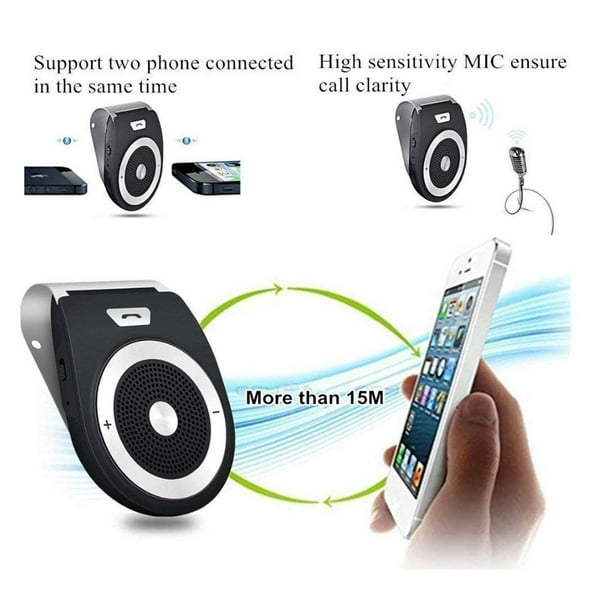 Haut-parleur Bluetooth de voiture, kit de voiture mains libres Bluetooth  haut-parleur, haut-parleur mains libres sans fil dans la voiture avec clip  de