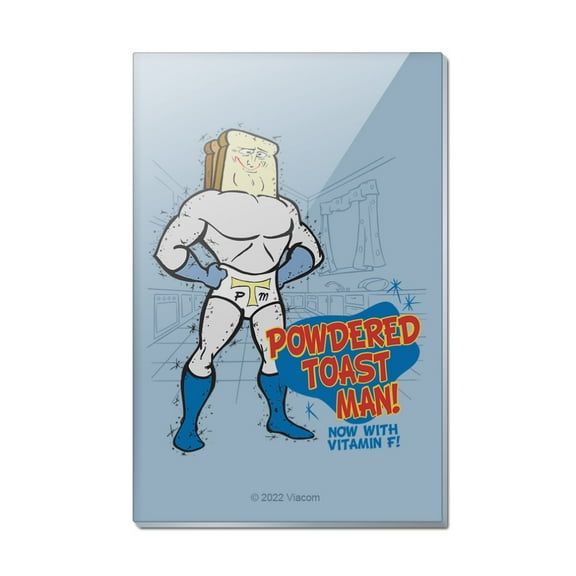 Ren and Stimpy Powdered Toast Man Rectangle Acrylic Fridge Refrigerator Magnet
