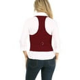thumbnail image 4 of Women's Casual Button Down Racerback Belt Slim Tuxedo Suit Vest Top S-3XL (Pack of 2), 4 of 6