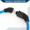 thumbnail image 3 of Candado de bicicleta de Bargains Únicos, candado de cable de seguridad, combinación de 4 dígitos reiniciable, cadena de candado de bicicleta de acero de 64 cm, azul, 1 pc, 3 of 6