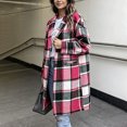 thumbnail image 6 of Tqcoqu Long Wool Blend Jacket for Women, Hooded Plaid Coat Oversized Button Down Shacket 2026 Fall Winter Casual Warm Trench Coats, 6 of 9