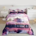 thumbnail image 2 of Homewish Cherry Blossom Bedding Comforter Set,Japanese Theme Twin Comforter Sets,Pink Sakura Bedding Set For Girls Kids,Breathable Home Decor Reversible,2pcs, 2 of 8