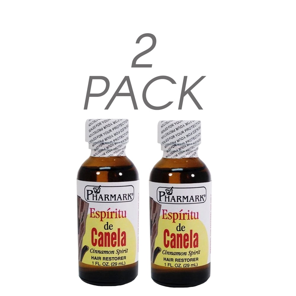 Pharmark Cinnamon Spirit / Espiritu De Canela. Natural Hair Restorer.  Regrowth in Balding Spots. Hair Strengthener. 1 fl.oz. Pack of 2 