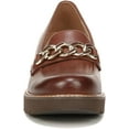 thumbnail image 3 of Naturalizer Womens Desi Chain Detail Platform Lug Sole Heeled Loafer Cappuccino Brown 12W, 3 of 5