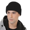 thumbnail image 4 of Gorro unisex tejido | Gorro de invierno con hilo elástico de color liso | Tocado casual suave y cálido para actividades al aire libre | 1 pieza ajusta 22-23" de circunferencia, 4 of 4