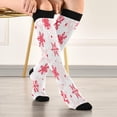 thumbnail image 5 of Coolnut Red Christmas Snowflakes Compression Socks for Women Men 1 Pack, Knee High Stockings for Athletic Sports,Running,Travel, 5 of 7