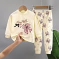 thumbnail image 2 of masbird Toddler Pajamas Girls' Pajamas 2-Piece Pjs Sleepwear Kids Warm Cartoon Fall Winter Outfits 6-12 Months 12-24 Months 2t 3t 4t 5t 6t 7t 8t 9t(Beige,4-5 Y), 2 of 4