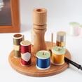 thumbnail image 1 of Wooden 8 Spool Yarn Holder Thread Rack Crocheting Tool Wool Cord Organizer Storage Knitting Embroidery Tangling Yarn Dispenser Accessories, 1 of 6