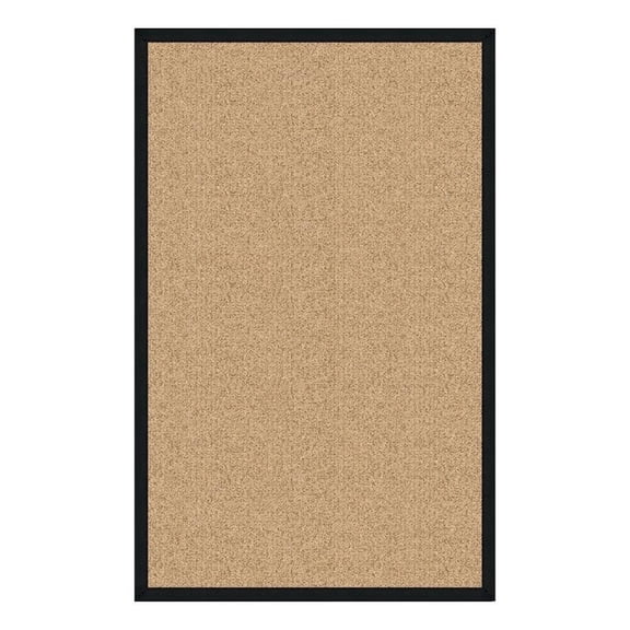 Linon Empire Machine Tufted Wool 4'x6' Rug in Sisal and Black