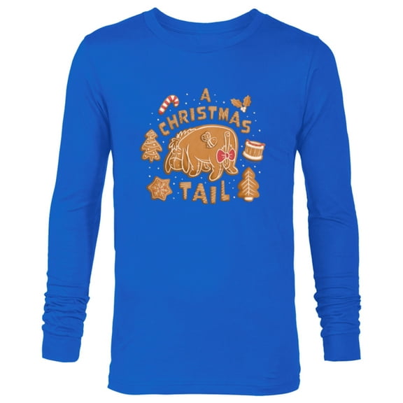 Disney Winnie the Pooh Eeyore Gingerbread A Christmas Tail - Long Sleeve T-Shirt for Men - Customized-Navy