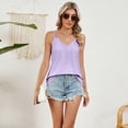 thumbnail image 4 of Pxiakgy tank top for women womens tank tops Women's Solid Color V Neck Camisole Summer Fashion Casual Eyelet Embroidery Top Purple + M, 4 of 8
