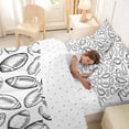 thumbnail image 4 of Castle Fairy Football Print Twin Bedding 7-Piece, Sport Theme Bedding Comforter Set, White Black, 4 of 7