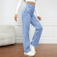 thumbnail image 5 of FUNUONY Straight Leg Jeans for Women High Waisted 2025 Jeans for Women High Waist Baggy Wide Leg Jeans Stretchy Denim Pants Y2 K Loose Denim Pants Casual Baggy Jean Trousers Bu2 L, 5 of 7