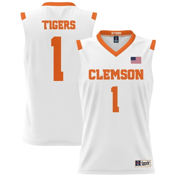 Unisex GameDay Greats #1 White Clemson Tigers Lightweight Basketball Jersey