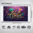 thumbnail image 6 of LUUFILx Mardi Gras Mask Banner Happy Celebrations Backdrop Party Decorations Festival Supplies Photography Props Event Decor Colorful Fiesta Background, 6 of 8