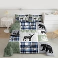 thumbnail image 2 of Homewish Wild Bear Deer Queen Comforter Set,Woodland Animal Outdoor Anverture Bedding Sets,Green White Blue Bedding Comforter Set For Teens,Super Cozy Room Decor Reversible,3 Pieces, 2 of 8