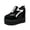 Black, variant on Hidden Wedge Heel, Womens Platform Sneakers, Hidden Wedge Heel Lace Up Shoes with Ultra High Thick Sole, Comfortable Fashion Walking Footwear for Daily Wear, Trendy Shoes for Women