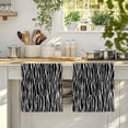 thumbnail image 4 of Black Striped Kitchen Towels Set of 1, Retro Wave Lines Texture Simple Absorbent Dish Towels for Kitchen, Microfiber Hand Towel, Quick Drying Tea Towel for Cleaning Decorative Dishcloths, 4 of 7