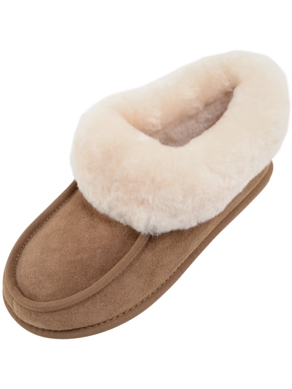Fern, Women's Sheepskin Slipper Boot with Rubber Sole