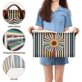 thumbnail image 5 of Yayeee Foldable Storage Basket for Shelves with Handles Waterproof Cloth Bins, Geometric Stripes, 5 of 7