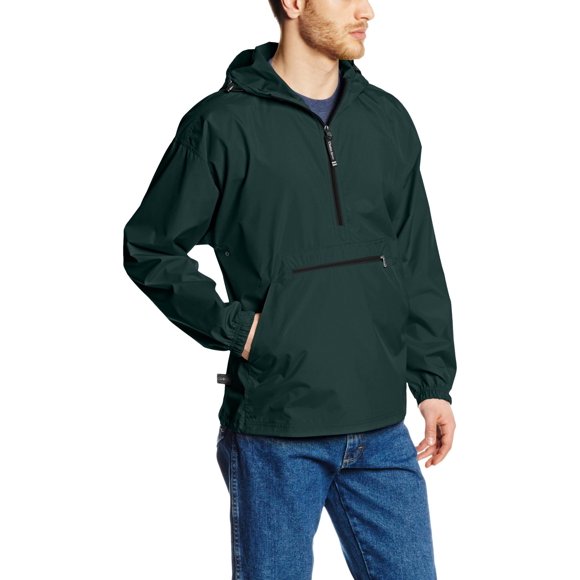 Charles River Apparel Pack-N-Go Wind & Water-Resistant Pullover (Reg/Ext Sizes), Forest, XXL