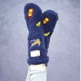 thumbnail image 6 of MinxNY Women's Slipper Sock Cell Phone Pocket Non-Skid Lavender Infused Fuzzy Cat Patches Small/ Medium Cream, 6 of 7