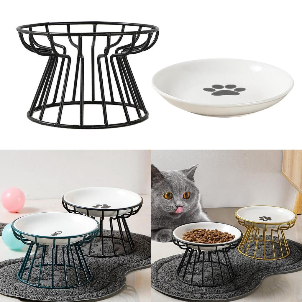 Bvdfgk Ceramic Pet Bowl Food Water & Treats for Cats & Dogs Non-slip Cat Bowls Pet Food Water Bowl Pet Supplies Black