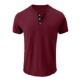 thumbnail image 3 of CONZONE Men's T-Shirts Short Sleeve T Shirts for Men Casual Crew Neck Letter Graphic Y2K Lightweight Tees Soft Cozy Half Buttons Tops, 3 of 5