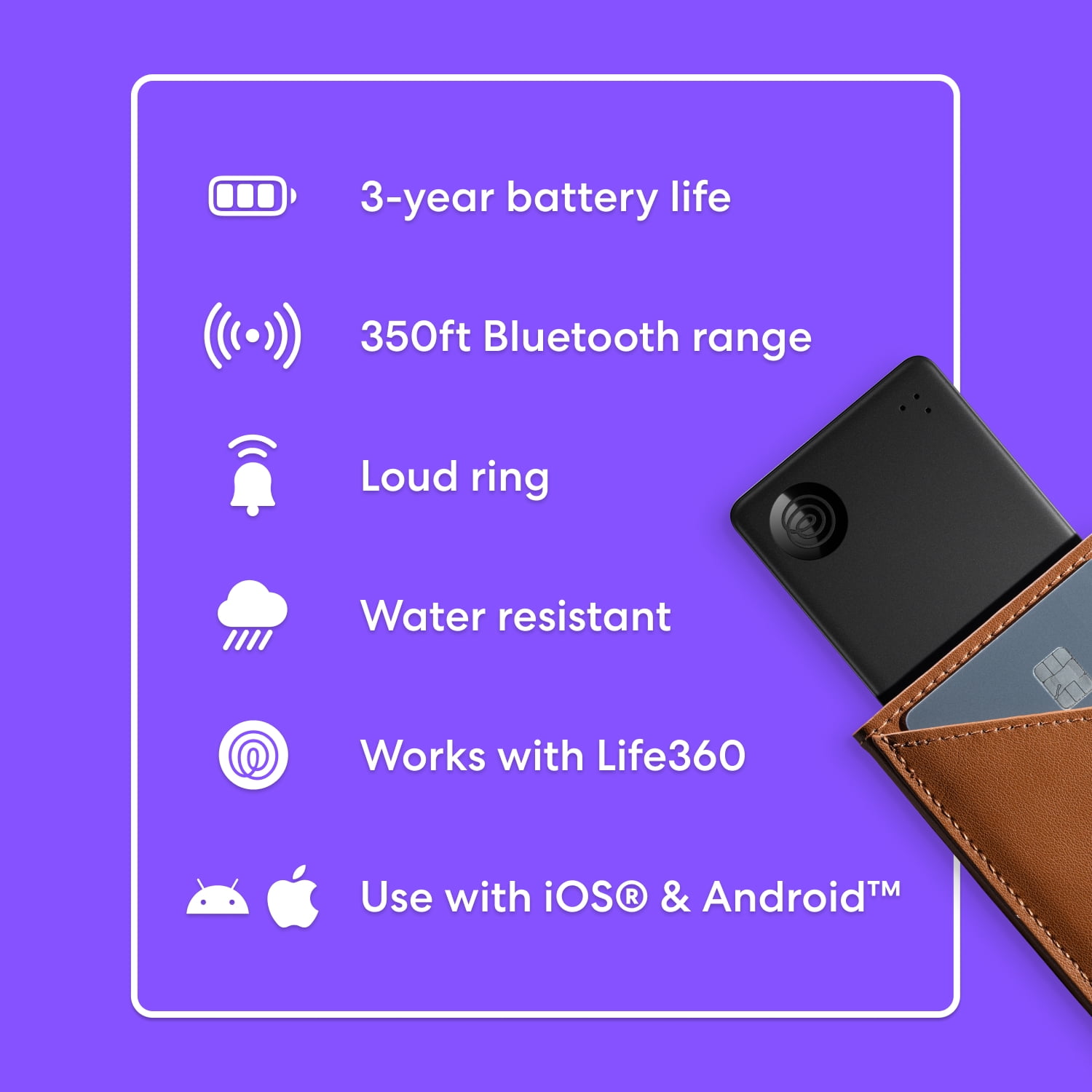 Life360 Tile Starter Pack (2024) Bluetooth Tracker, both iOS and Android Compatible. Black Mate, Black Slim