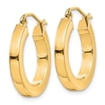 thumbnail image 3 of Auriga Fine Jewelry 14K Yellow Gold 3mm Polished Square Hoop Earrings for Women, 3 of 5