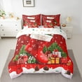 thumbnail image 2 of jejeloiu Christmas Stocking 7-Piece Bedding Comforter Set,Xmas Gifts King Bedding Sets,Happy New Year Bed Sheets For Kids,Microfiber Bedroom Decor Reversible, 2 of 8