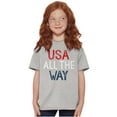 thumbnail image 3 of USA All the Way American Pride Crewneck T Shirts Boy Girl Teen Brisco Brands XS, 3 of 6