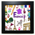 thumbnail image 1 of France Landscap Animals National Flag Black Square Frame Picture Wall Tabletop, 1 of 3
