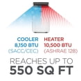 thumbnail image 3 of Black + Decker Portable Air Conditioner with Heat, 8,150 BTU SACC/CEC (12,000 BTU ASHRAE 128) with 10,500 BTU Heating for Rooms Up To 550 Sq. Ft., White, 3 of 7