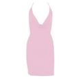 thumbnail image 1 of Vestido Corto de Manga Larga para las Mujeres Vestido de Cuello en V de Estilo Impreso, Poliéster Toda la Temporada, 1 of 7