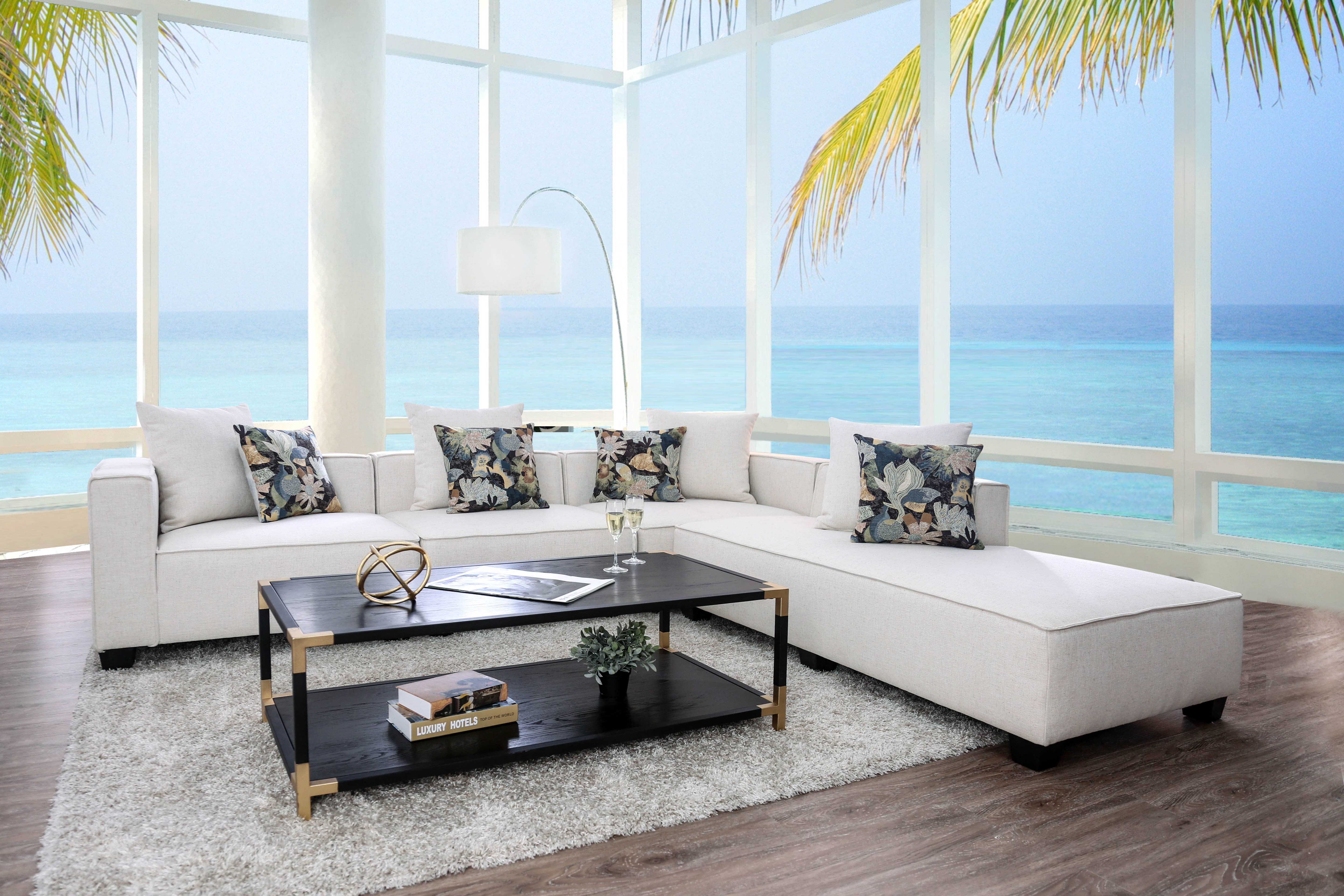 Furniture of America Casey Chaise Lounge, Beige
