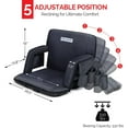 thumbnail image 3 of PEXMOR 2-PACK 25'' Heated Stadium Seat for Bleachers with Back Support & Carrying Bag, 3 Level Heating Back & Bottom, 5 Reclining Chair w/Armrest Detachable Pocket, USB Battery Excluded, 3 of 6