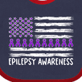 thumbnail image 4 of Inktastic Epilepsy Awareness Purple Ribbons and Flag Boys or Girls Baby Bib, 4 of 4
