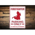thumbnail image 1 of Firefighter Parking Novelty Sign, Metal Wall Decor - 10x14 inches, 1 of 4