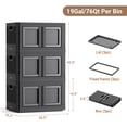 thumbnail image 3 of BROVIEW 300QT Stackable Storage Bins With Lids, 75Gal Plastic Cabinet With Wheels, Collapsible Containers with Doors, Foldable Closet Organizers for Closet Home Dorm, 3Pack V6 Black, 3 of 8