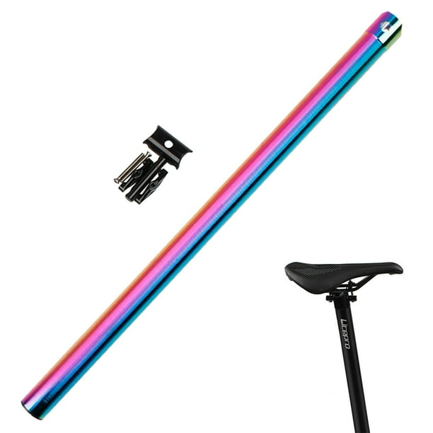 de Sillín de Bicicleta, Longitud de Aleación de Aluminio, 600mm, 31,8mm, Piezas de Tubo de Asiento para Bicicleta Plegable, Piezas de Equipo de C Multicolor Soledad Tija de sillín de bicicleta plegable