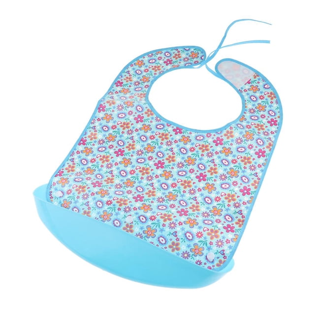 Delantal de ayuda para discapacitados protector impermeable para la hora con babero para adultos con recogedor Yuyangstore Baberos para adultos