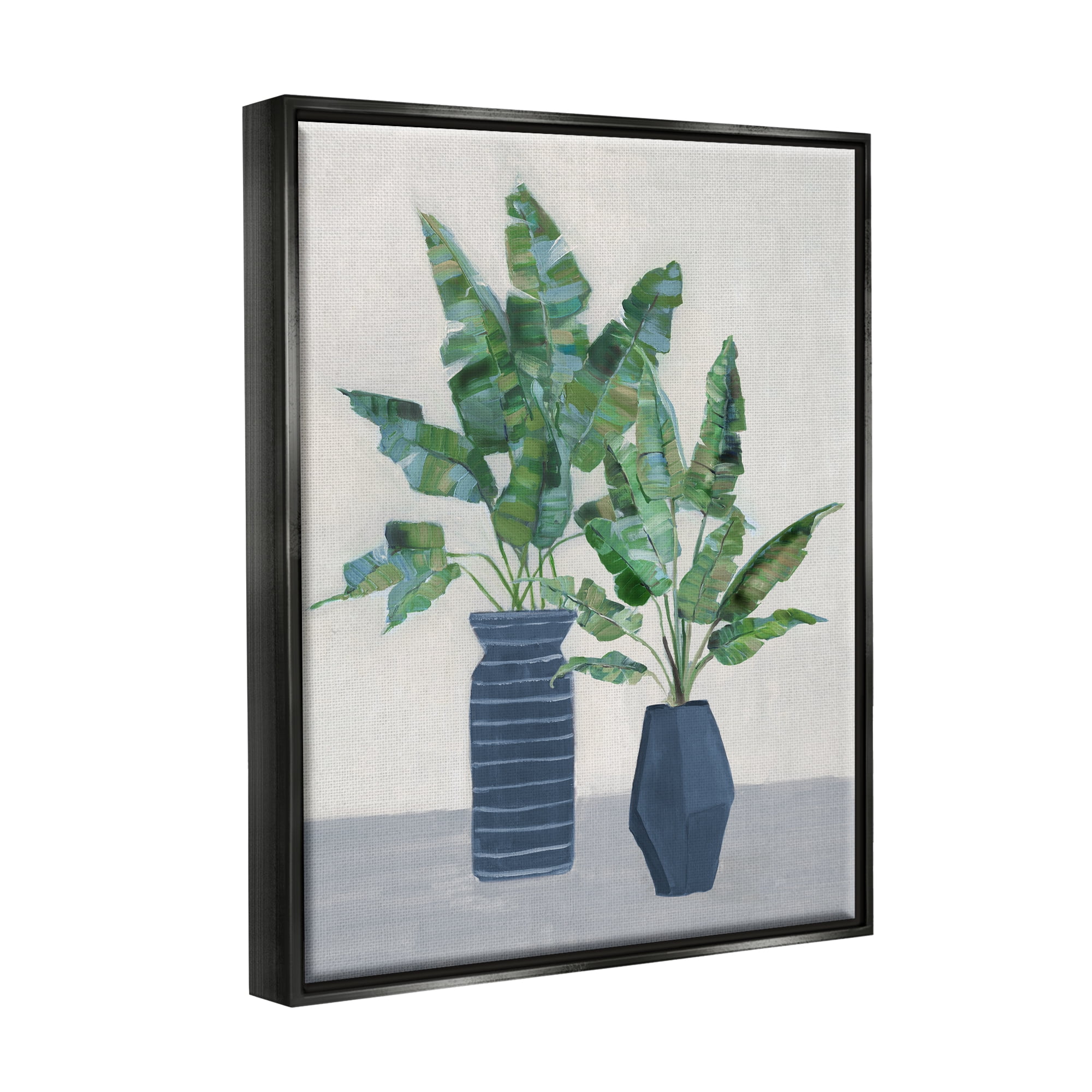 Stupell Industries Plant Bouquets Still Life Botanical & Floral Painting Black Floater Framed Canvas Art Print Wall Art, 17 x 21