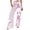 A-Pink1530, variant on XIAOCHA Women's Stripe Print Wide Leg Pants Smocked High Waist Pants Daily Casual Loose Trousers